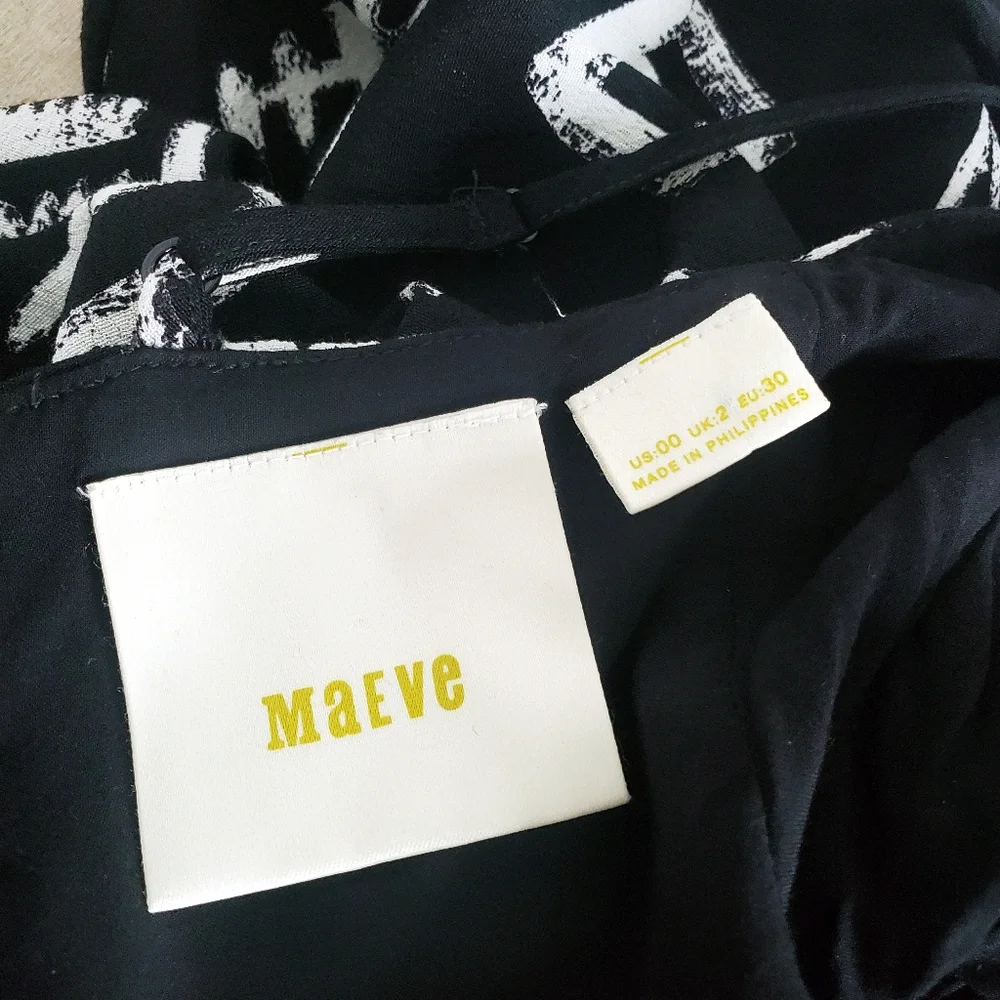 Anthropologie- Maeve | Black Day Trip Cropped Wide Leg Printed Jumpsuit - Picture 9 of 9